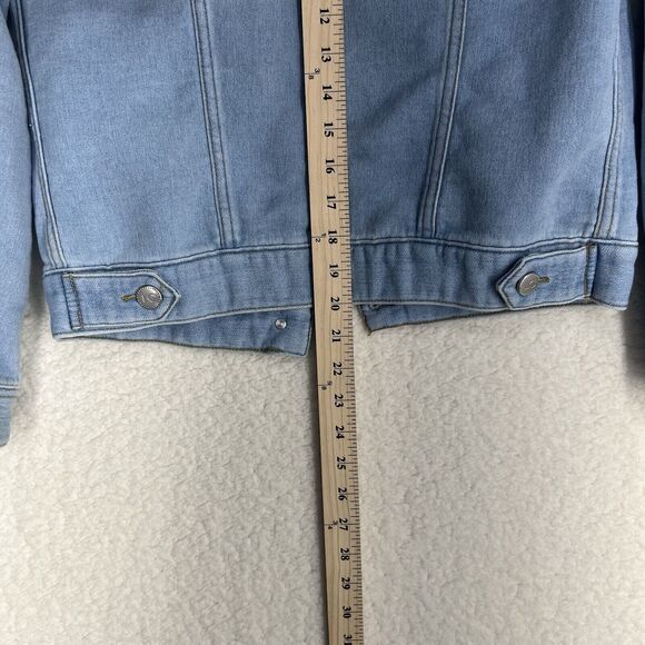 LC LAUREN CONRAD STRETCH DENIM BUTTON DOWN JACKET MISSES SIZE XS - Picture 7 of 7